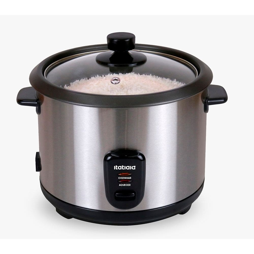 Panela Elétrica de Arroz Itatiaia 8 Xícaras 500W Inox/Preto 110V