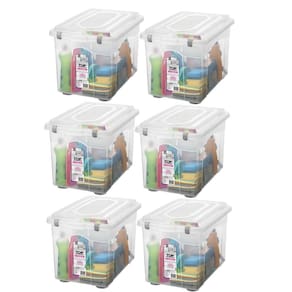 Kit 6 Organizador De Escritório 56,1L Transparente Com Tampa