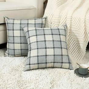 Capas de almofada Stellhome Faux Linen Buffalo Check x2