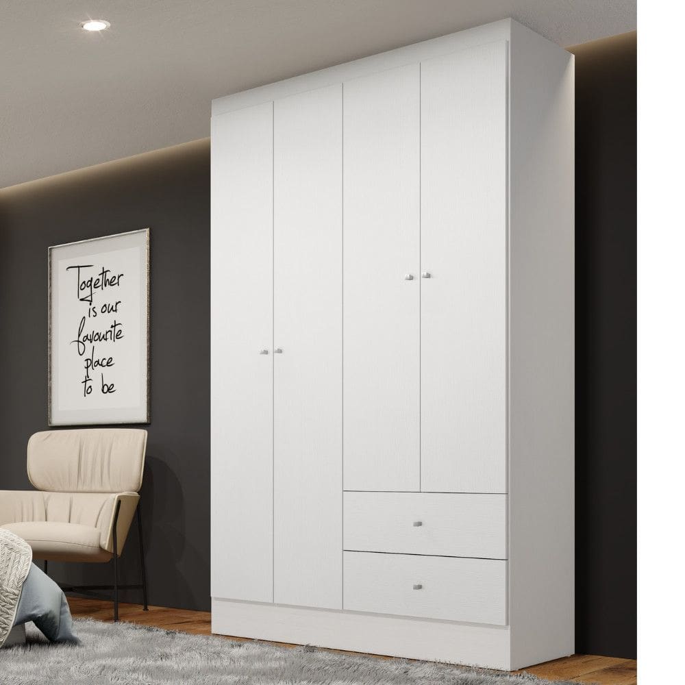 Guarda Roupa Solteiro Flex 4 Portas 2 Gavetas Astro THB