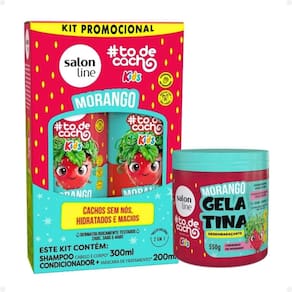 Kit Salon Line Kids: Shampoo e Condicionador + Gelatina Desembaraçante Morango