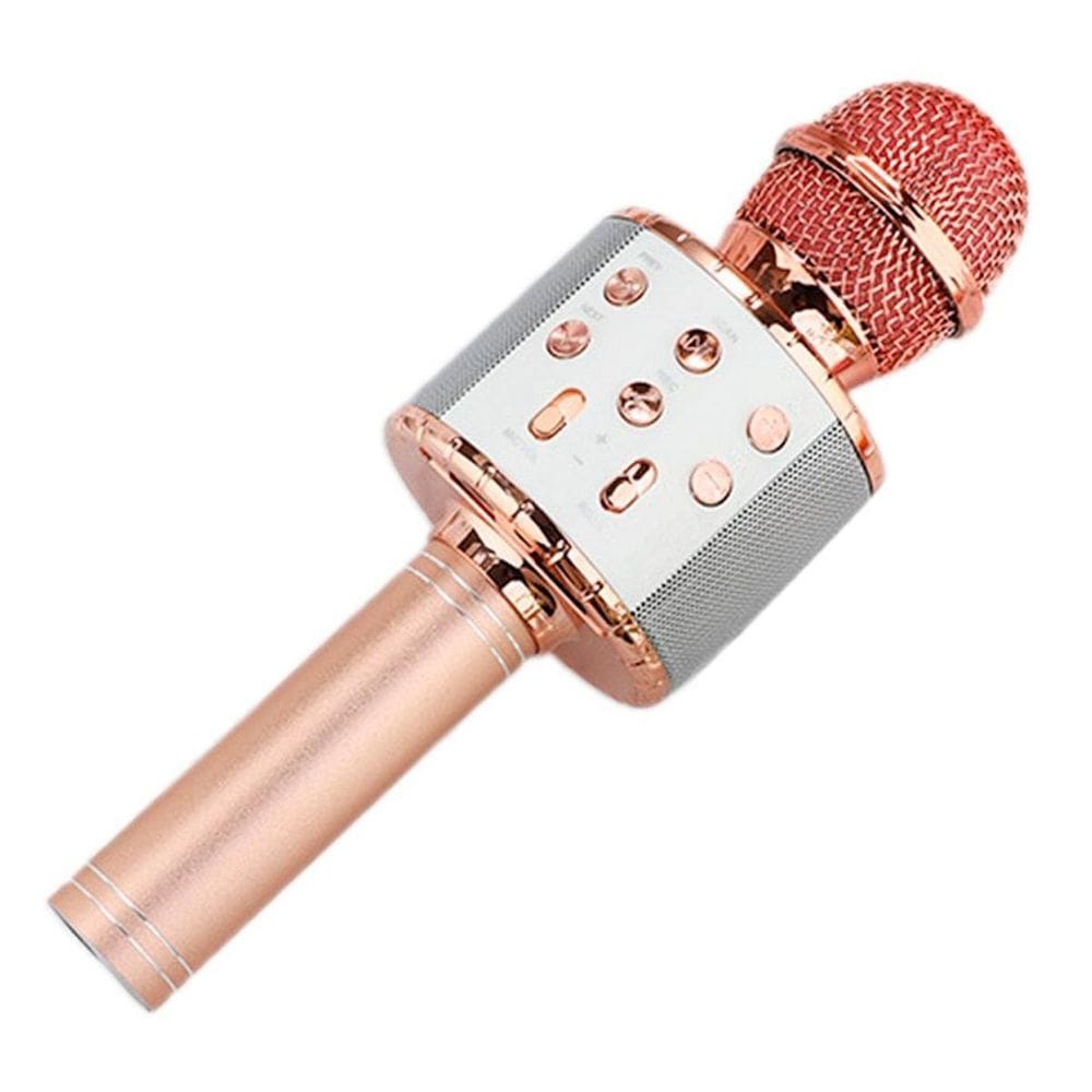 Microfone Sem Fio Recarregável Luzes Led E Mudança De Voz