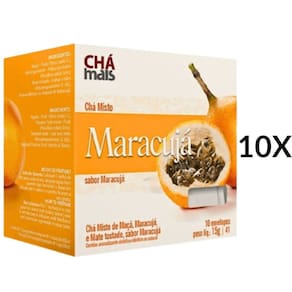 Chá de Maracujá Vegano Cx10 Sachês de 1,5g Kit 10