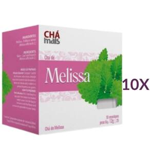 Chá de Melissa Natural Vegano 10 Sachês de 1,2g Kit 10