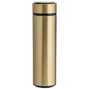 Garrafa Térmica Inteligente Medidor Temperatura Inox Dourada