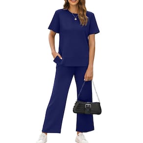 Roupa de treino XIEERDUO para mulheres de 2 peças Navy M