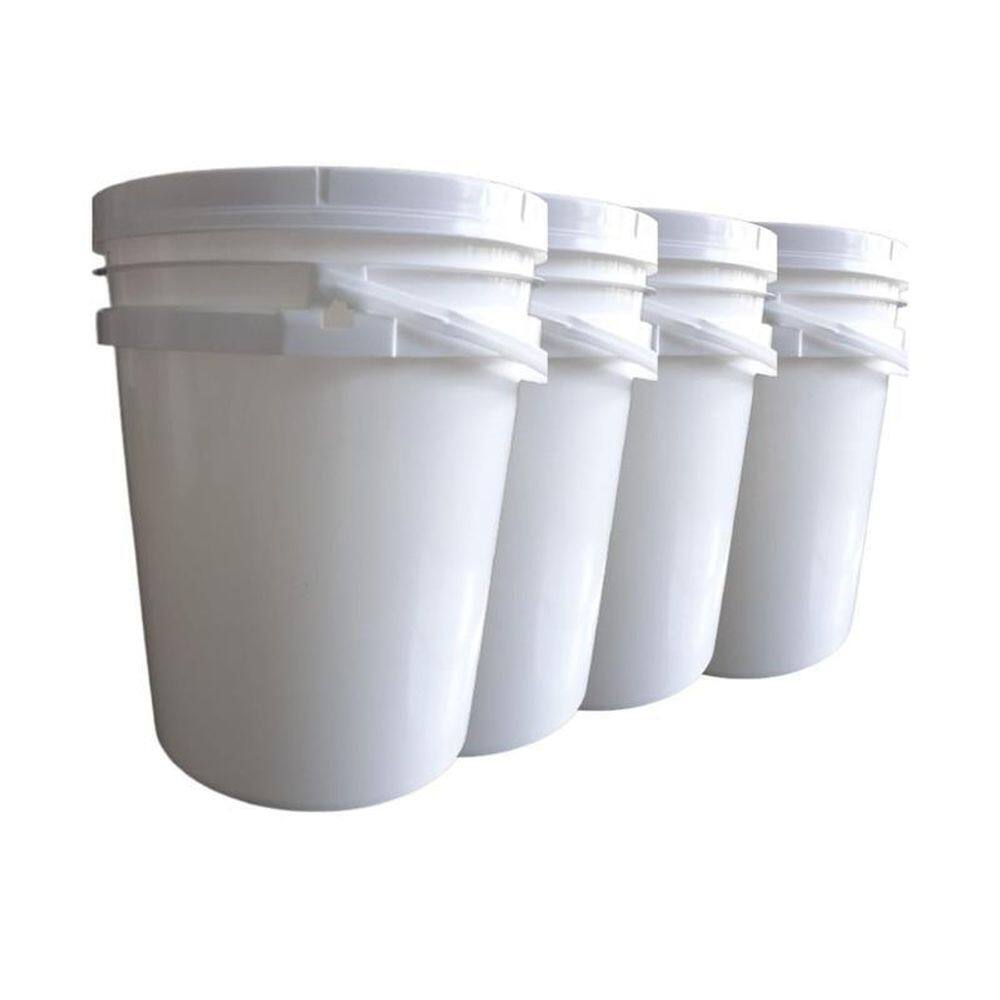 Balde Alimentício 20L Alça Plast Com Tampa - 4 Unid