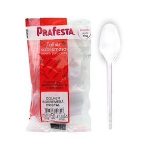Colheres Descartáveis Cristal: Refeições Fáceis - 100Un