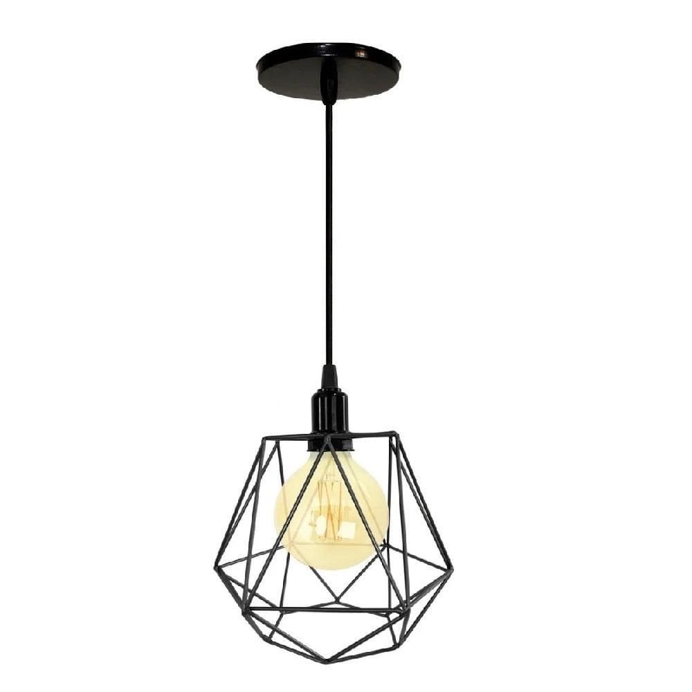 Pendente Luminária Lustre Aramado Laguna - Preto