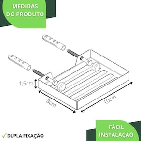 Porta Sabonete Saboneteira Inox Parede Banheiro Preto Max