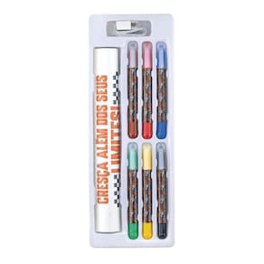 Giz Cera Retrátil + Régua Crescimento Xtreme Caixa 8 Pcs