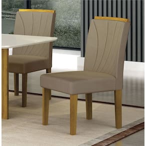 Conjunto 2 Cadeiras de Jantar Lorena MDF e Veludo Leifer