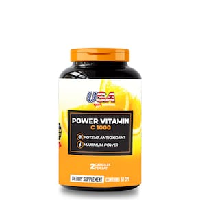 Vitamina C 1000mg Power (60 Capsúlas) – Energia, Saúde e Proteção Diária - USA SPORT NUTRITION
