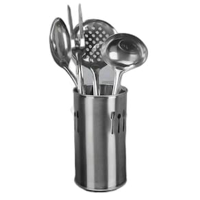 Conjunto De Utensílios Aço Inox Com Copo 5 Peças Wincy