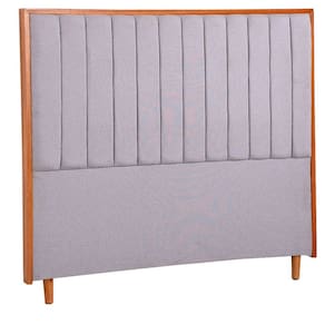 Cabeceira Casal Luxo Imperial Linho com Detalhe em Madeiras