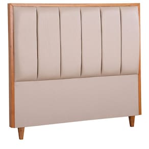 Cabeceira King Luxo Pequim Linho com Detalhe em Madeiras