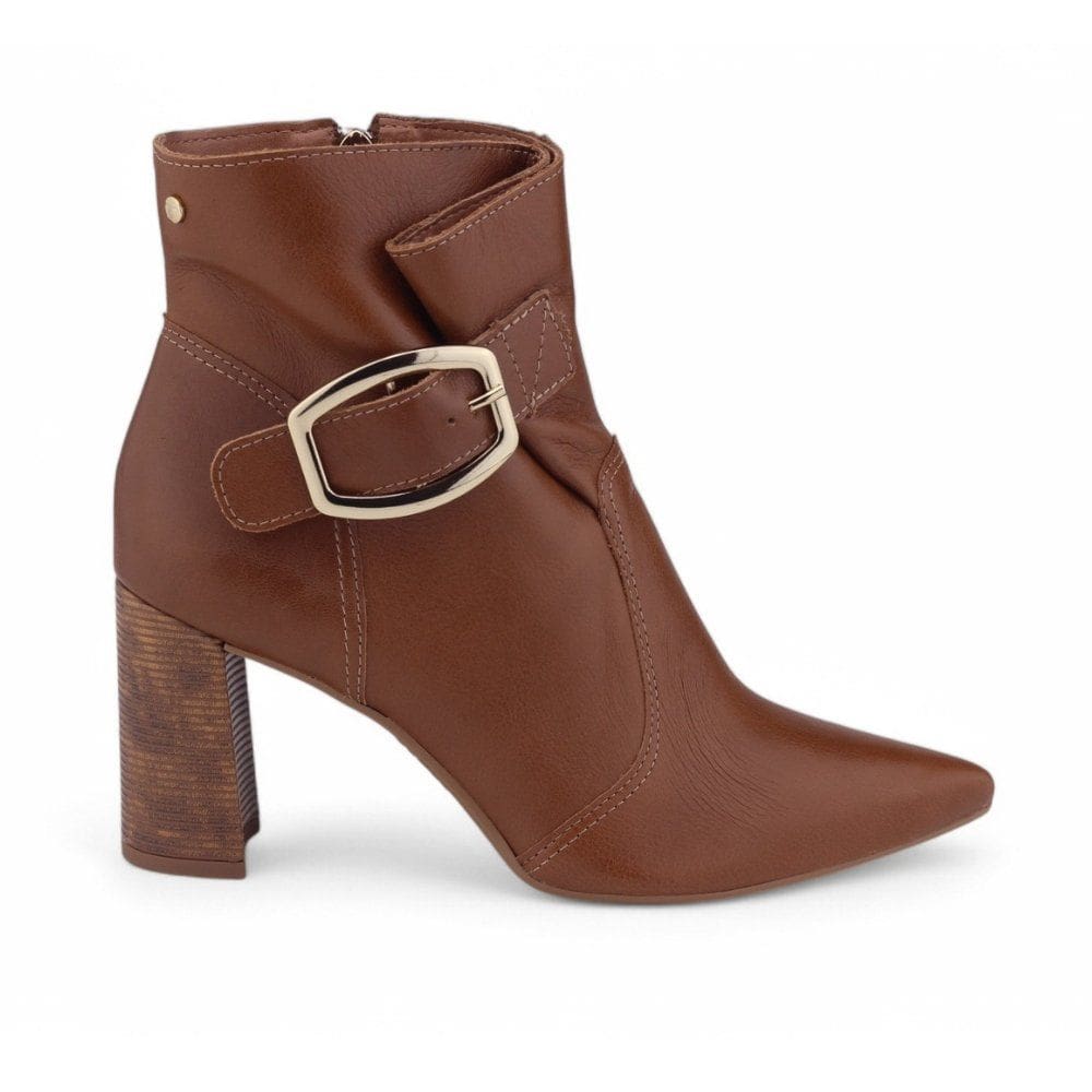 Bota Feminina Tanara T8911 Couro Cano Curto
