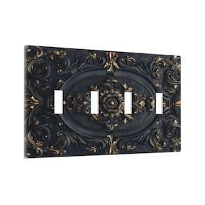 Tampa decorativa do interruptor de luz Xuejiaku Retro Black Gold
