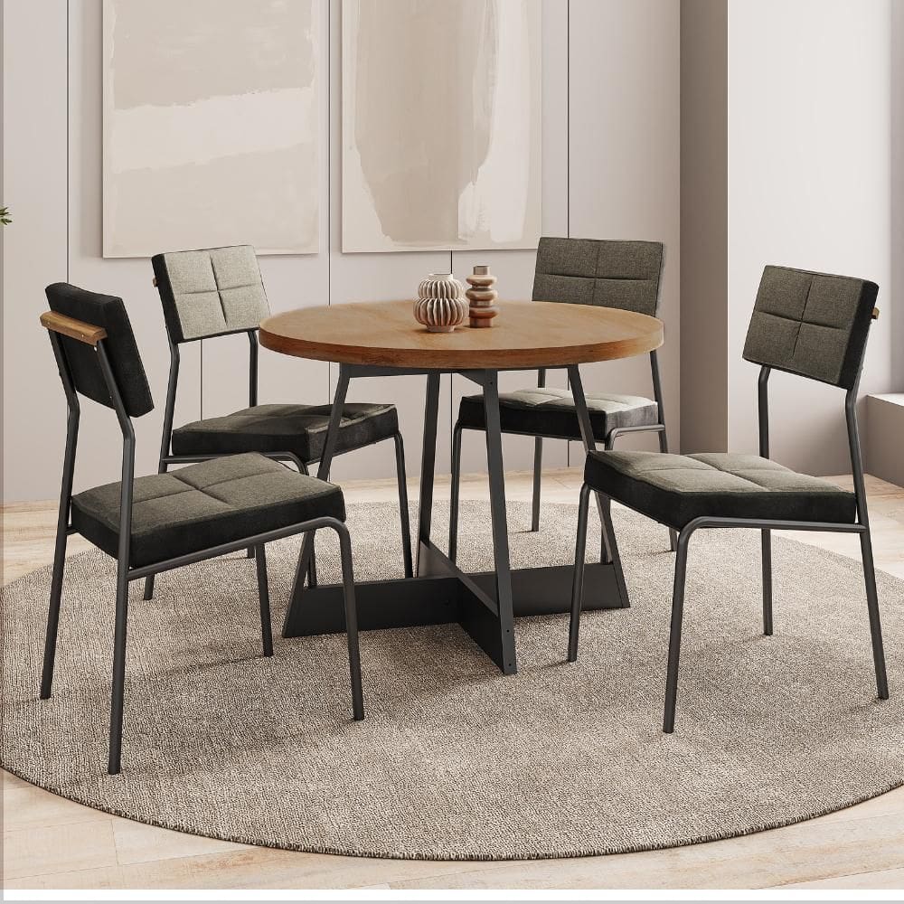 Conjunto Sala de Jantar 4 Cadeiras Nairobi Carraro Nogal