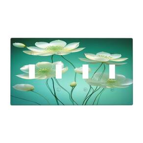 Placas de interruptor decorativas Wpshijia Blooming White Lotus x4