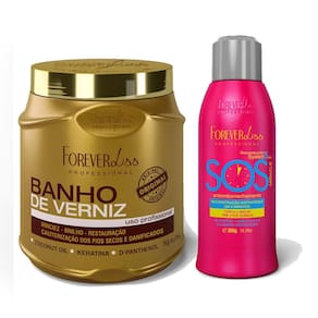 Kit SOS e Mascara Banho de Verniz 1kg Forever Liss