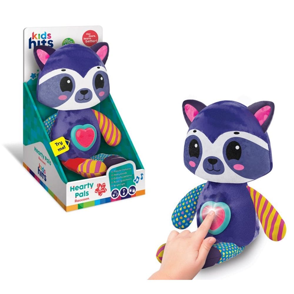 Pelúcia Guaxinim Musical Amigos Saudáveis Luz e Som - Shiny Toys