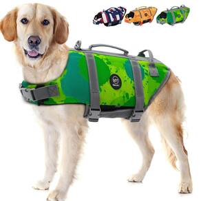 Colete salva-vidas para cães EMUST MultiGreen Waterproof XL para natação