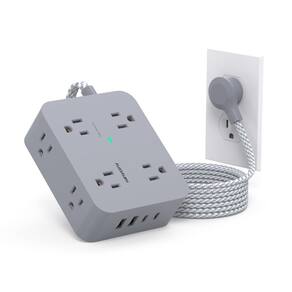 Faixa de alimentação HANYCONY 8 tomadas com 2 protetores de sobretensão USB C 5V/3.1A