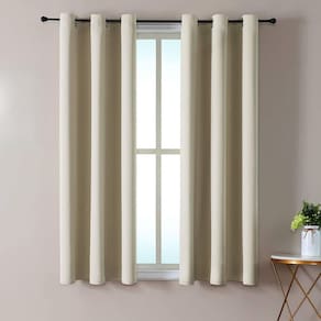 Cortinas de janela ChrisDowa Small, 102 cm de comprimento, quarto bege