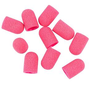 Kit 10 Tampa De Lixa Cônica 7X13Mm Rosa Grão 120 Médio Unhas