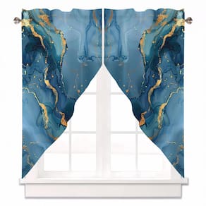 Cortina Valance AYTTBIS Blue Marble Swag 71 cm x 91 cm