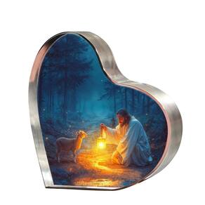 Placa de parede Ploceiny Christian Jesus and Lamb Decor Feminina