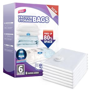 Sacos de armazenamento a vácuo TAILI XXL Jumbo para edredom, pacote com 6