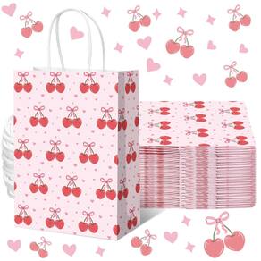 Sacos de presente Kolldenn Coquette Pink Bow Paper 16 unidades