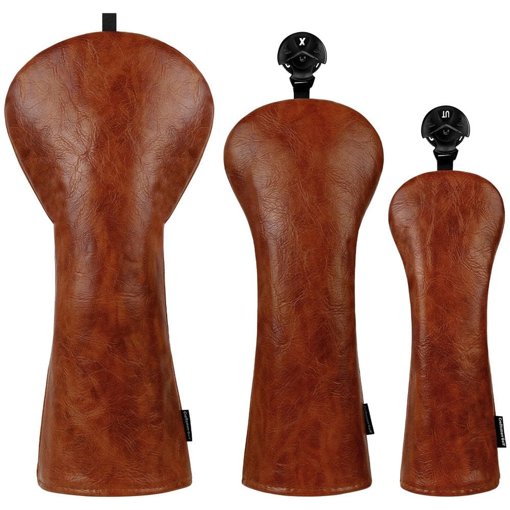 Capa de cabeça de golfe Craftsman Golf Premium Leather Brown para madeiras e híbridos de motorista