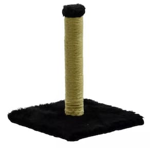 Arranhador De Gato Mini Poste Em Sisal Preto 35cm Pelucia