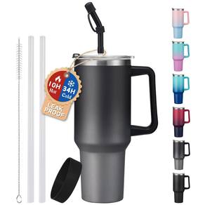 Copo isolado ICIOI de aço inoxidável 1,2 L com tampa e canudo
