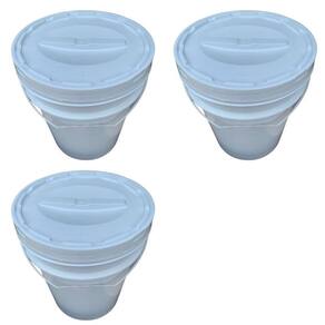 Balde 20 Litros Tampa Rosqueavel Para Peixes - Kit 3 Pçs