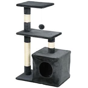 Arranhador Torre De Gato Luxo Com Casa e Plataforma Preto