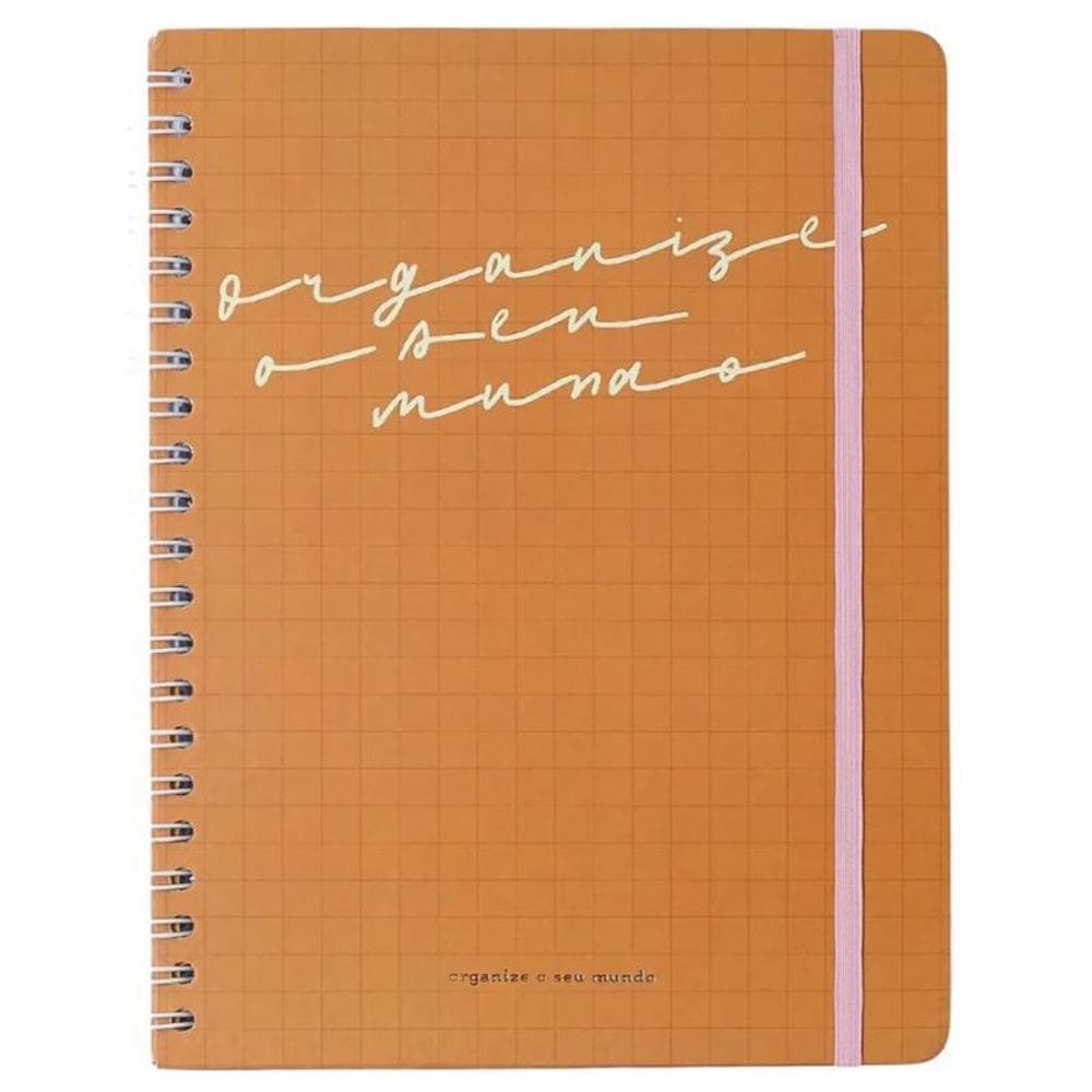 Caderno Espiral Kemily Pautado 20X28 Organize Caramelo 80