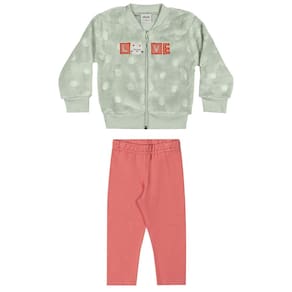 Conjunto Bebê Menina Elian Pelo Molecotton Felpado Inverno