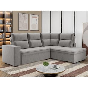 Sofá de Canto Tamanho 220cm X 176cm Arruba Cinza