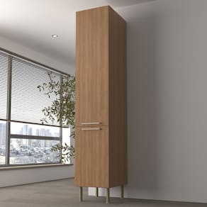 Paneleiro 40cm Armário com 2 Portas e 5 Prateleiras Freijó