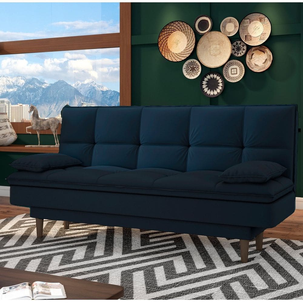 Sofá Cama Reclinável 190cm X 96cm Liverpool Azul