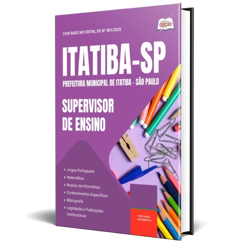Apostila Prefeitura De Itatiba Sp 2025 - Supervisor Ensino