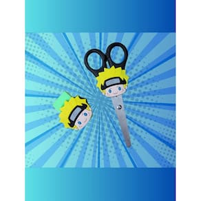 Kit escolar Naruto tesoura e borracha presente lembrancinha papelaria anime escola material escolar