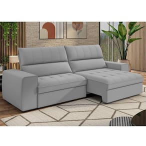 Sofá 4 Lugares Retrátil e Reclinável 295 Cm Ac220 Barcelona Cinza