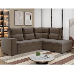 Sofá de Canto Tamanho 220cm X 177cm Arruba Marrom