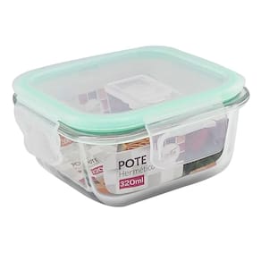 Pote de Vidro 320ml com Fechamento Hermético 4 Travas Marmita