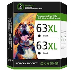 Cartucho de tinta WEKVA 63XL preto de alto rendimento para Envy 4520